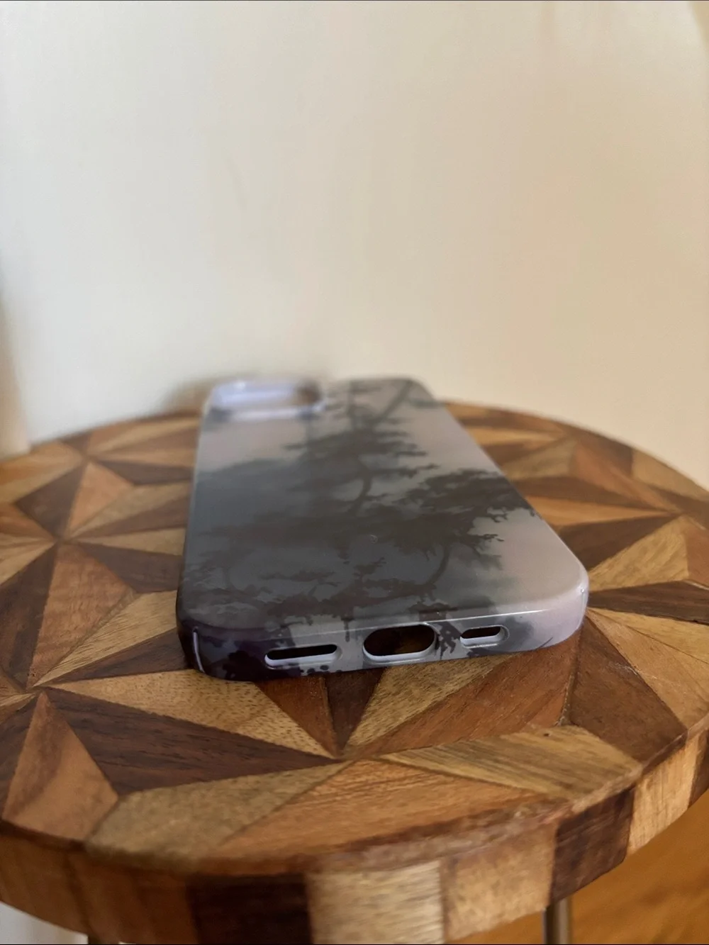 NWT iphone 15 Dreamy Silhouette Forest Tree Milky Hard Shell Phone Case